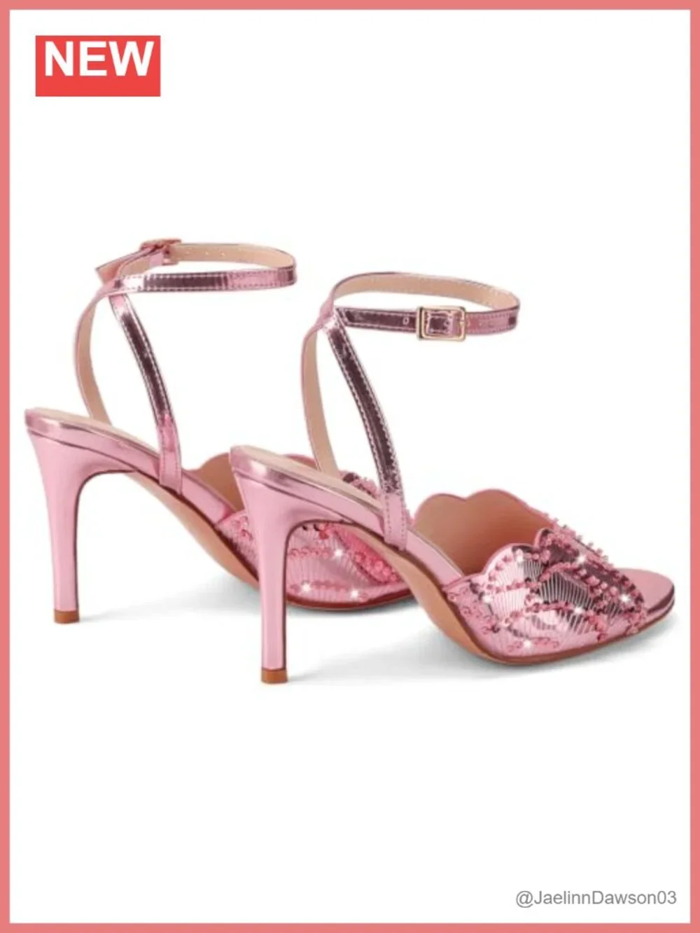 Sequin Open Toe Stiletto Heeled Sandals Women's Adjustable Ankle Strap Glitter